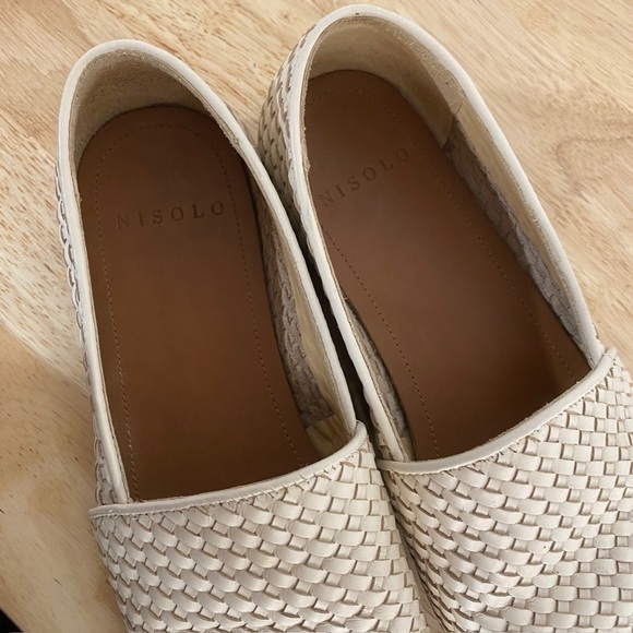 Nisolo Mara Woven Leather Slip On Loafers Bone 9 - Picture 7 of 9